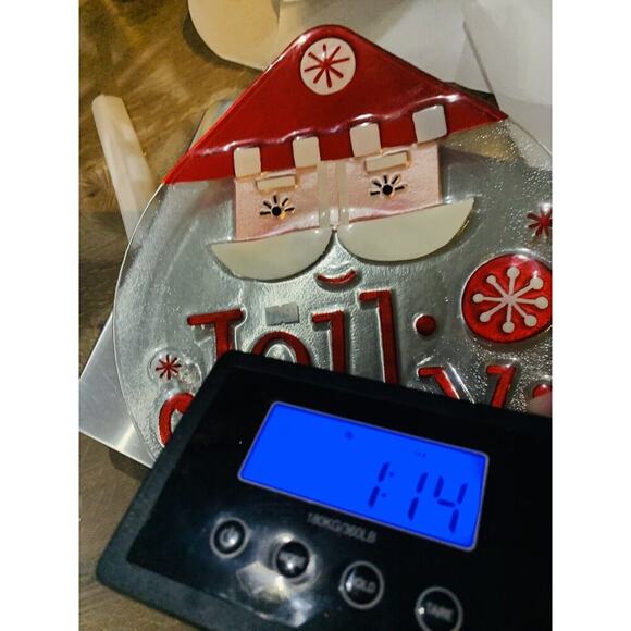 New Jolly Santa Fusion Glass Shaped Plate Platter Lori Siebert 2011 Silvestryi - Picture 9 of 9